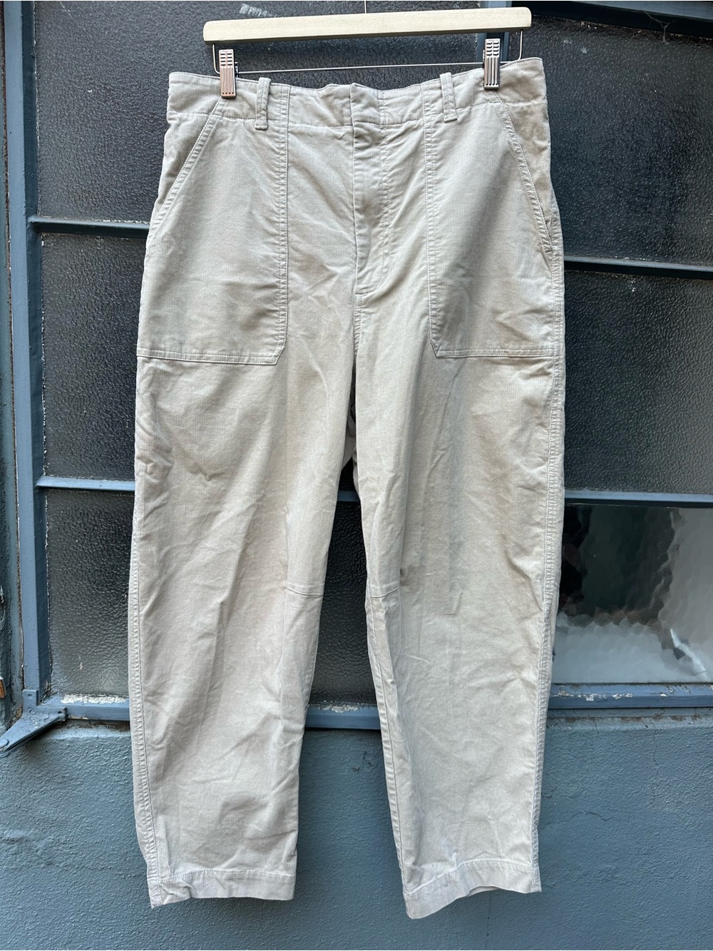 Banana Republic Women’s 16 Cream Beige Corduroy Carpenter Pants High Rise Office